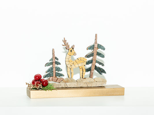 Mosaic Deer Scene