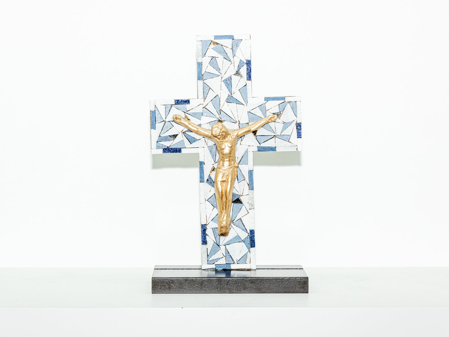 Blue Galilee Mosaic Crucifix