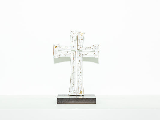 White Stone Mosaic Cross