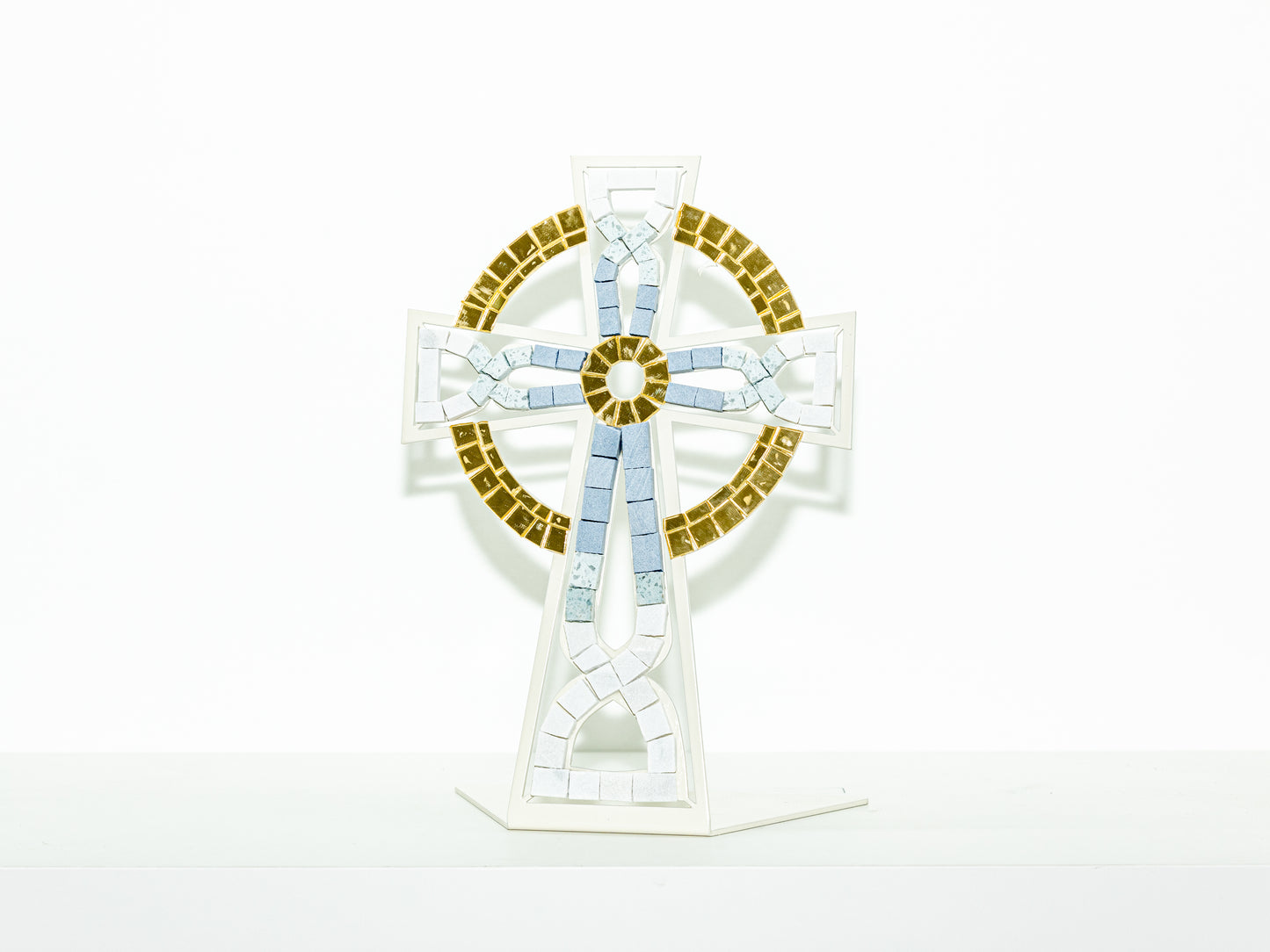 Gold Ring Metal Mosaic Cross