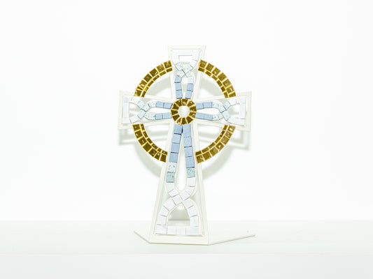Gold Ring Metal Mosaic Cross
