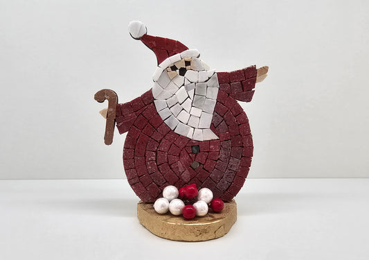 Round Mosaic Santa