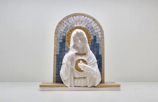 Heart of Mary Sculpture in Mosaic Arch